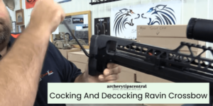 Cocking and decocking ravin crossbow